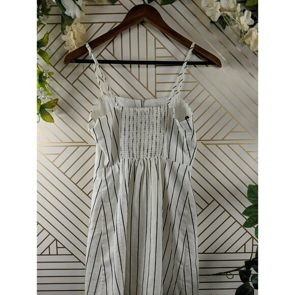 Forever 21 Women's Striped Mini Dress Button Up Size Medium NEW - Picture 4 of 6